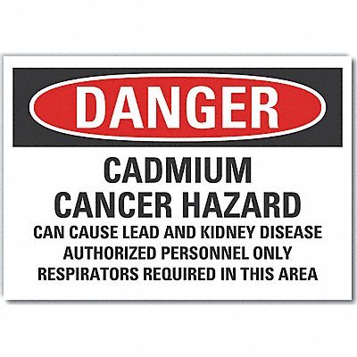 LYLE LCU40716RD10X7 Cadmium Danger Reflective Label 7inx10in