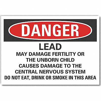 LYLE LCU40719ND14X10 Lead Hazard Danger Lbl 10x14in Polyester