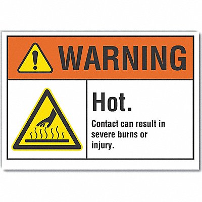 LYLE LCU60001ND14X10 Hot Surface Warning Labl 10x14in Polyest