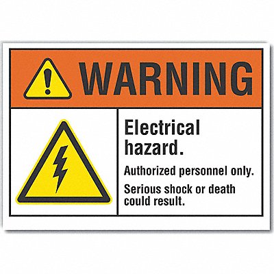 LYLE LCU60003RD5X35 Elec Hazard Warning Reflective Label 3.5x5in