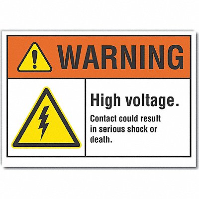 LYLE LCU60004RD5X35 High Voltage Warning Reflective Label 3.5x5in