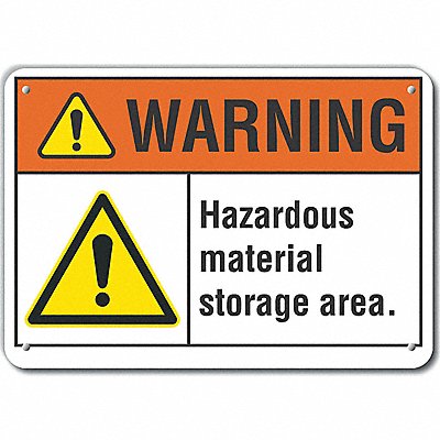LYLE LCU60005NA10X7 Alum Hazardous Mtrl Warning Sign 7x10in
