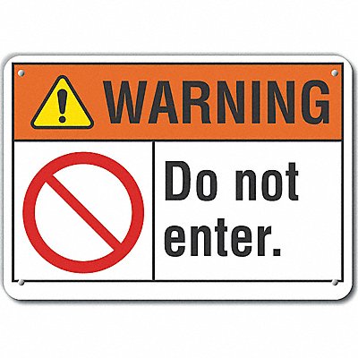 LYLE LCU60007NA14X10 Exit Entrance Warning Sign 10x14in Alum