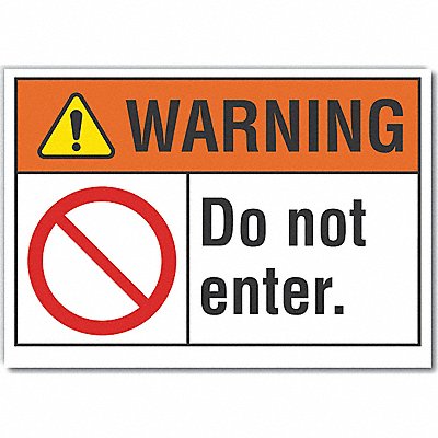 LYLE LCU60007ND10X7 Exit Entrance Warn Lbl 7x10in Polyest