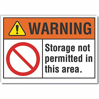 LYLE LCU60008ED14x10 Warning Sign 10in x 14in Non-PVC Polymer