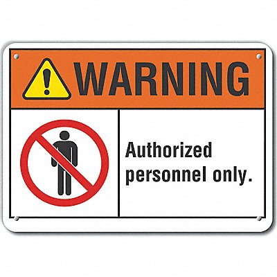 LYLE LCU60013RA14X10 Reflective Auth Person Warning Sign 10x14in Alum