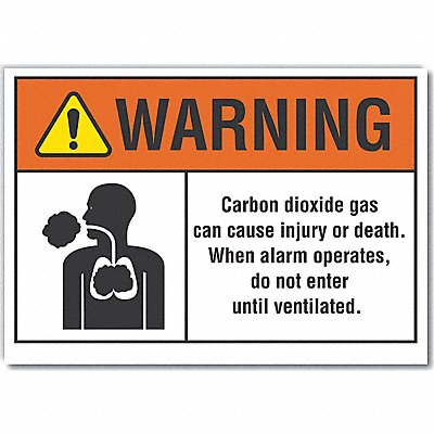 LYLE LCU60015RD14X10 Carbon Dioxide Warn Reflective Label 10x14in