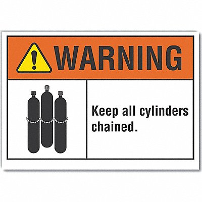 LYLE LCU60019RD7X5 Cyl Handling Warning Reflective Label 5x7in