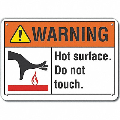 LYLE LCU60023NP14X10 Hot Surface Warning Sign 10x14in Plastic