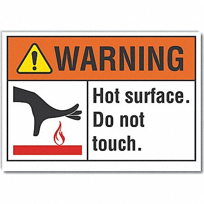 LYLE LCU60023ND14X10 Hot Surface Warning Lbl 10x14in Polyest