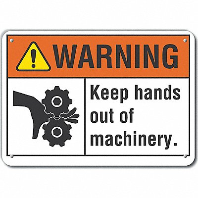 LYLE LCU60024NP10X7 Keep Hand Clear Warning Sign 7x10in Plastic