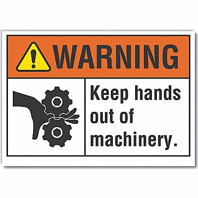 LYLE LCU60024RD14X10 Keep Hands Clear Warn Reflective Label 10x14in