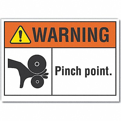 LYLE LCU60026RD5X35 Pinch Point Warning Reflective Label 3.5x5in