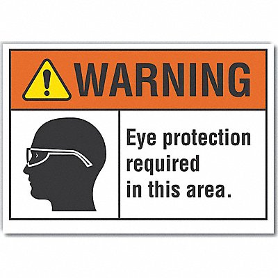 LYLE LCU60031RD10X7 Eye Warning Reflective Label 7 in x 10 in