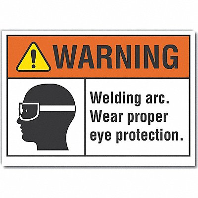 LYLE LCU60032ND14X10 Eye Warning Label 10inx14in Polyester