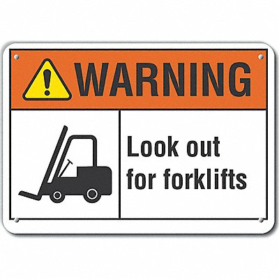 LYLE LCU60036NP10X7 Lift Truck Traffic Warning Sign 7x10in Plastic