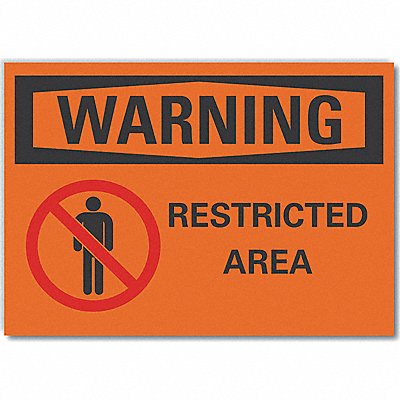 LYLE LCU60043RD7X5 Restricted Area Warning Reflective Lbl 5x7in
