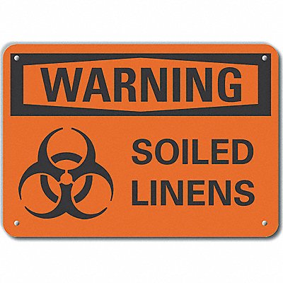 LYLE LCU60047NA14X10 Alum Biohazard Warning Sign 10x14in Alum