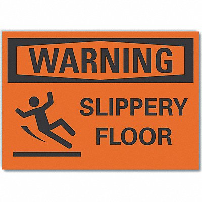 LYLE LCU60054ND7X5 Slippery Floor Warn Lbl 5x7in Polyest