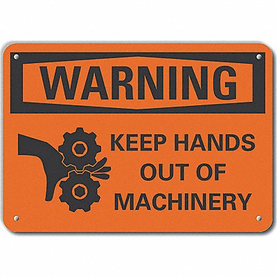 LYLE LCU60055NP14X10 Plastic Keep Hands Clear Warning Sign 10x14in