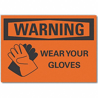 LYLE LCU60062RD5X35 Hand Warning Reflective Label 3.5in x 5in