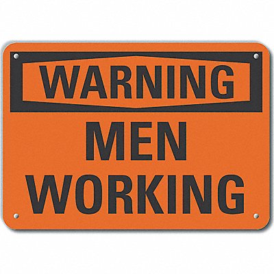 LYLE LCU60078RA14X10 Reflective Men Working Warning Sign 10x14in Alum