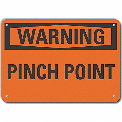 LYLE LCU60079NA14X10 Alum Pinch Point Warning Sign 10x14in