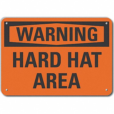 LYLE LCU60083NA10X7 Alum Hard Hat Warning Sign 7x10in Alum