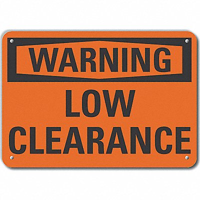 LYLE LCU60084NP14X10 Low Clearance Warning Sign 10x14in Plastic