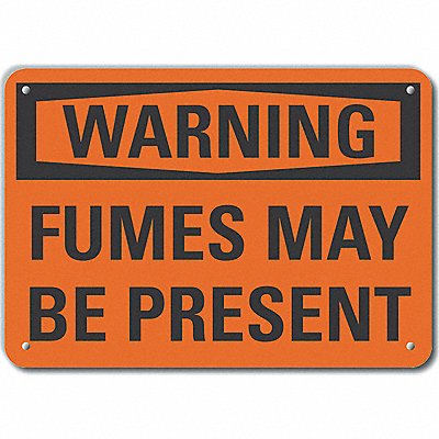 LYLE LCU60096RA14X10 Reflective Fumes Warning Sign 10x14in Alum