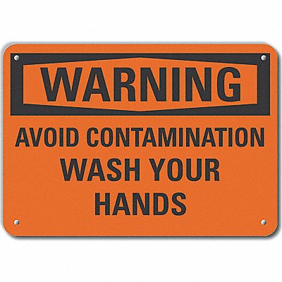 LYLE LCU60118NA14X10 Aluminum Wash Hands Warning Sign 10x14in