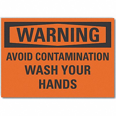 LYLE LCU60118RD10X7 Wash Hands Warning Rflctive Label 7x10in