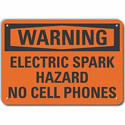 LYLE LCU60122NA10X7 Aluminum No Phones Warning Sign 7x10in