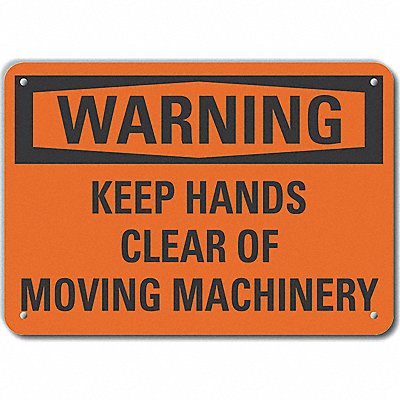 LYLE LCU60124NA14X10 Alum Keep Hands Clear Warning Sign 10x14in