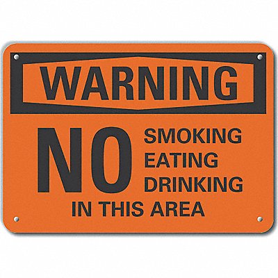 LYLE LCU60131NA14X10 Alum No Smoking Warning Sign 10x14in