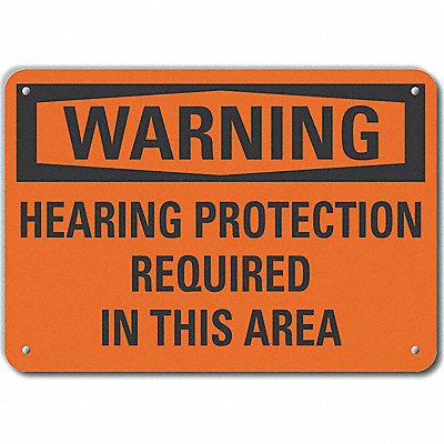 LYLE LCU60132NA14X10 Alum Hearing Warning Sign 10x14in Alum