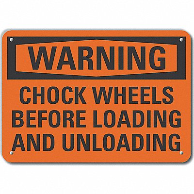 LYLE LCU60133NA10X7 Alum Chock Wheels Warning Sign 7x10in