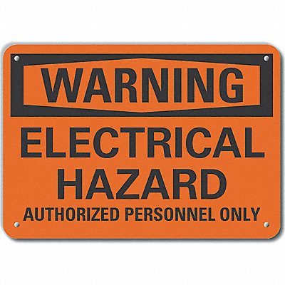 LYLE LCU60138NP14X10 Elec Hazard Warning Sign 10x14in Plastic