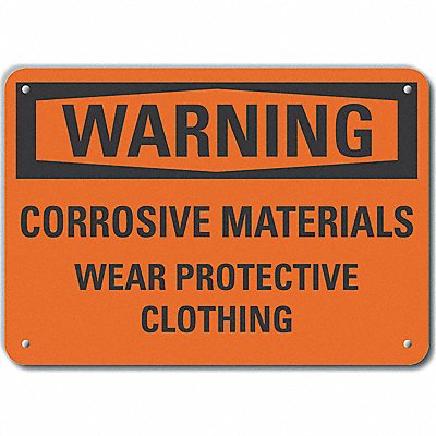 LYLE LCU60142NA14X10 Alum Corrosive Mtrl Warning Sign 10x14in