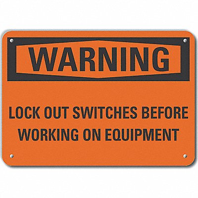 LYLE LCU60145NA14X10 Alum Lockout Tagout Warning Sign 10x14in
