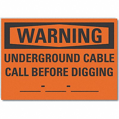 LYLE LCU60149ND14X10 Underground Cable Warning Lbl 10x14in