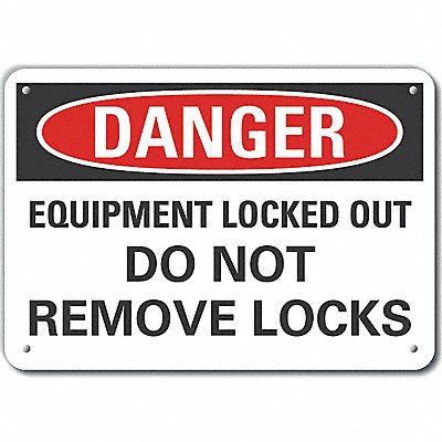 LYLE LCU40586NA10X7 Alum Lockout Tagout Danger Sign 7x10in