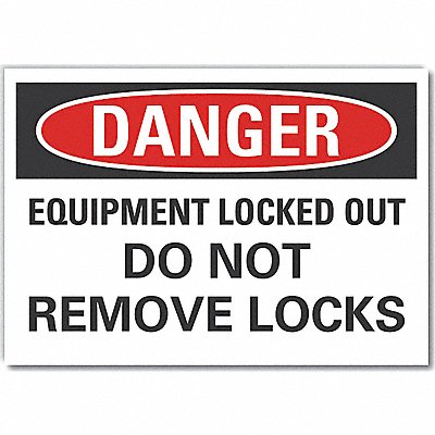 LYLE LCU40586ED10x7 Danger Sign 7 in x 10 in Non-PVC Polymer