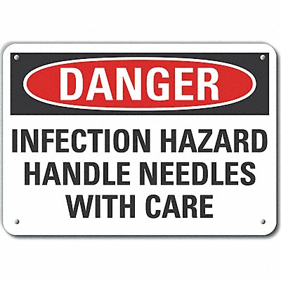 LYLE LCU40591NA10X7 Alum Infection Hazard Danger Sign 7x10in