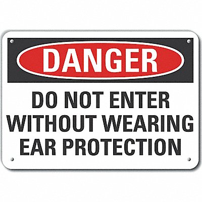 LYLE LCU40603NA10X7 Alum Ear Danger Sign 7x10in Alum