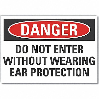LYLE LCU40603ND5X35 Ear Danger Label 3.5in x 5in Polyester