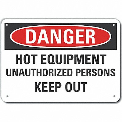 LYLE LCU40606RA14X10 Reflective Hot Danger Sign 10x14in Aluminum