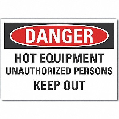 LYLE LCU40606RD5X35 Hot Danger Reflective Label 3.5in x 5in