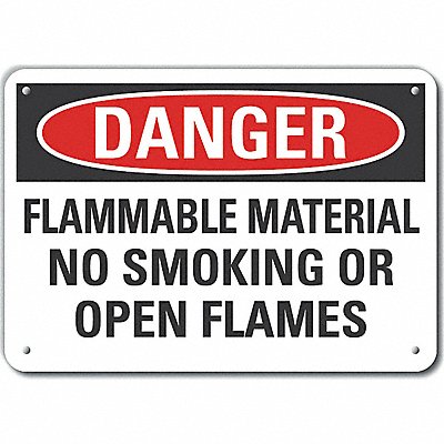 LYLE LCU40609NA14X10 Flammable Material Danger Sign 10x14in Alum