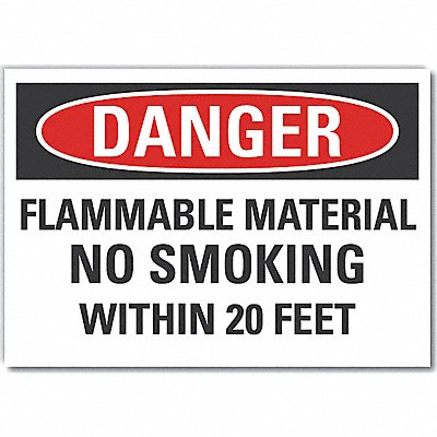 LYLE LCU40611RD7X5 Flammable Material Danger Reflective Label 5x7in